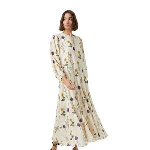 Rhode Women’s Long Sleeve Violet Print Long Sleeve Maxi Dress, Saba